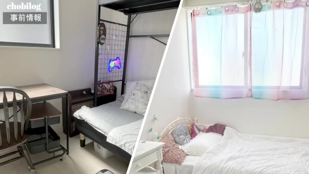 アルミサッシの窓がある息子の部屋と娘の部屋