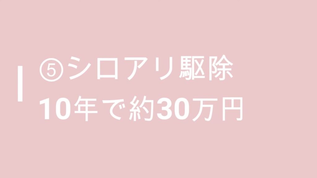シロアリ駆除 10年で約30万円