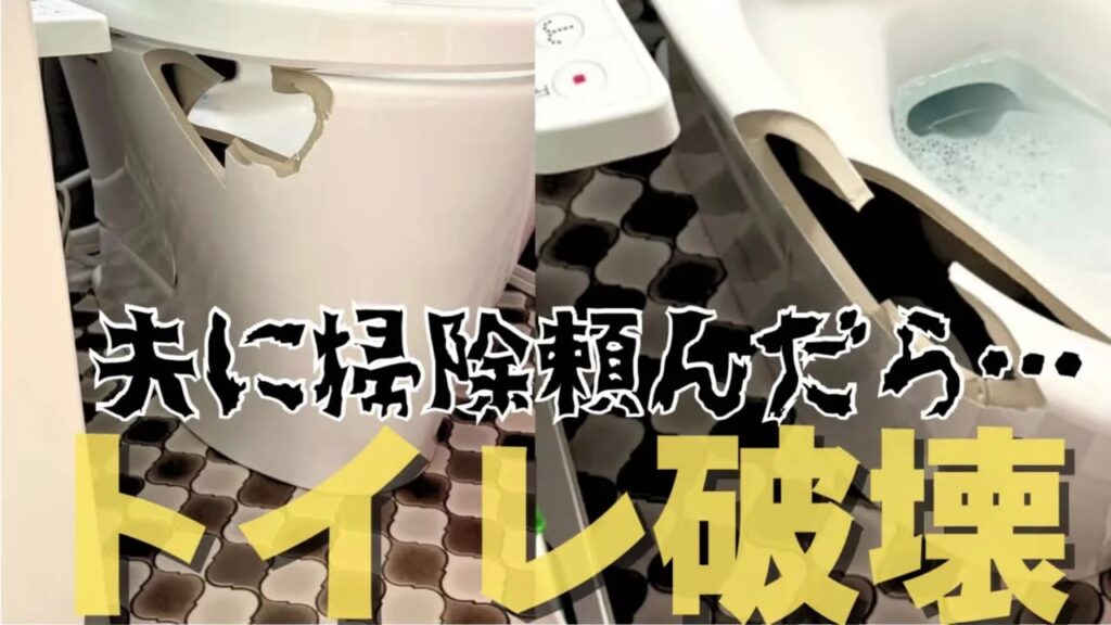 夫にトイレ掃除を頼んだら便器が割れたトイレ破壊事件