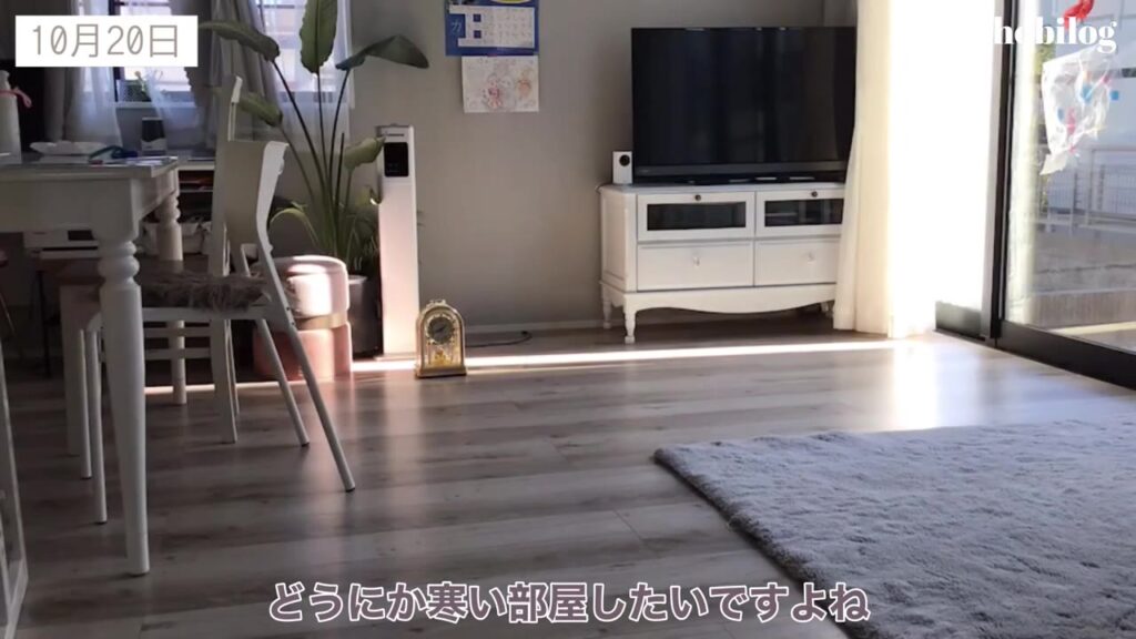 日差しがわずかに残る日当たりの悪いリビング