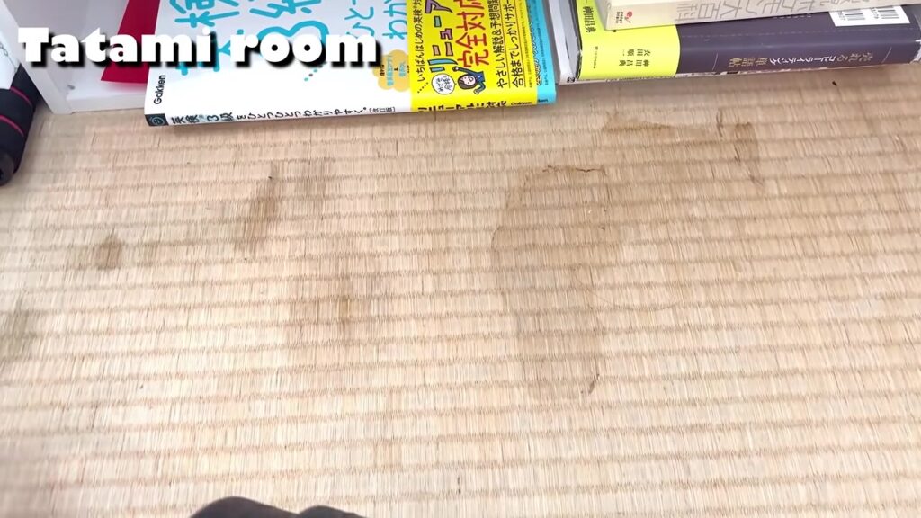 スライムが落ちて跡がついた和室の畳